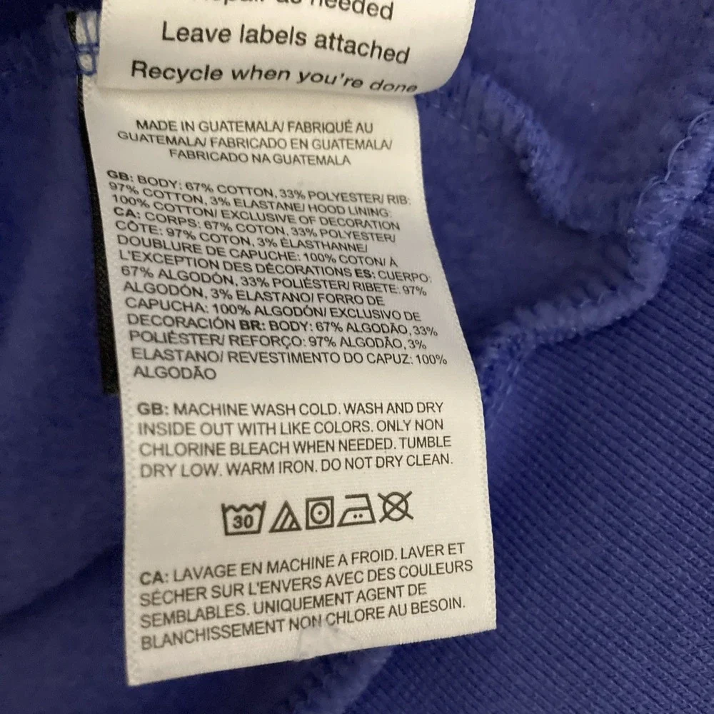 The North Face Purple Half Dome Logo Hoodie (A8F42) w/Front Pocket - SZ M